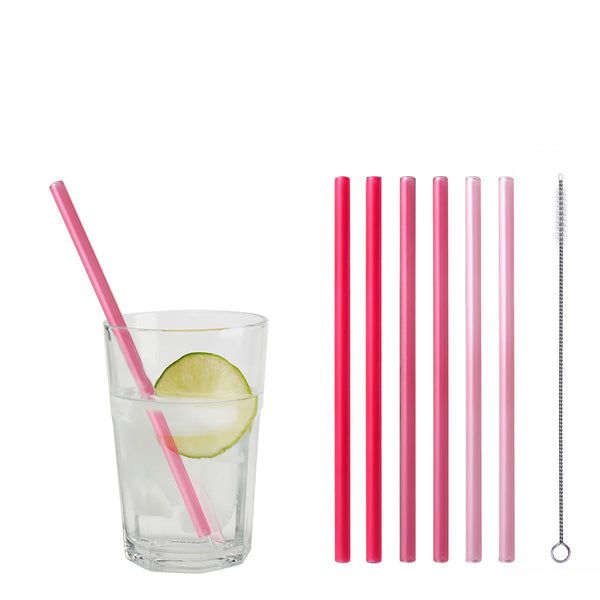 Unser 20 cm langer Standard-Glastrinkhalm passt in jedes Trinkglas! Ob Longdrink, Saftschorle, Wasser oder Softdrink – der 20 cm lange Allrounder ist für jede Erfrischung bereit! Im „Bunte Mischung“-Set enthalten sind 6 farblich sortierte Glastrinkhalme (2 x Mattrosa, 2 x Himbeerhell, 2 x Himbeer) in 20 cm, gerade, und eine Reinigungsbürste aus Nylon.
