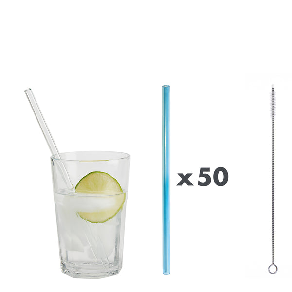 Unser 20 cm langer Standard-Glastrinkhalm passt in jedes Trinkglas!
Im Set enthalten sind 50 Glastrinkhalme in Hellblau (20 cm, gerade) in einer sicheren Verpackung und eine Reinigungsbürste aus Nylon.