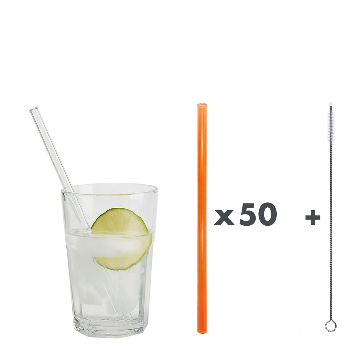 Unser 20 cm langer Standard-Glastrinkhalm passt in jedes Trinkglas!
Im Set enthalten sind 50 Glastrinkhalme in Neonorange(20 cm, gerade) in einer sicheren Verpackung und eine Reinigungsbürste aus Nylon.