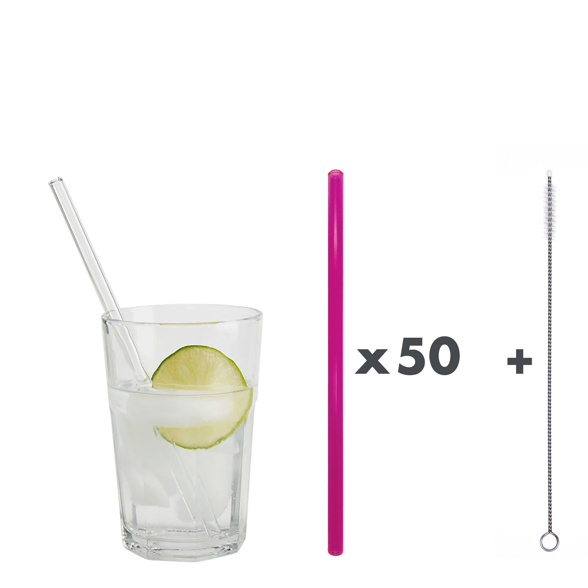 Unser 20 cm langer Standard-Glastrinkhalm passt in jedes Trinkglas!
Im Set enthalten sind 50 Glastrinkhalme in Neonpink (20 cm, gerade) in einer sicheren Verpackung und eine Reinigungsbürste aus Nylon.