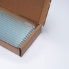 Im Set enthalten sind 50 Glastrinkhalme in Klar (gerade) in einer sicheren Verpackung und eine Reinigungsbürste aus Nylon.