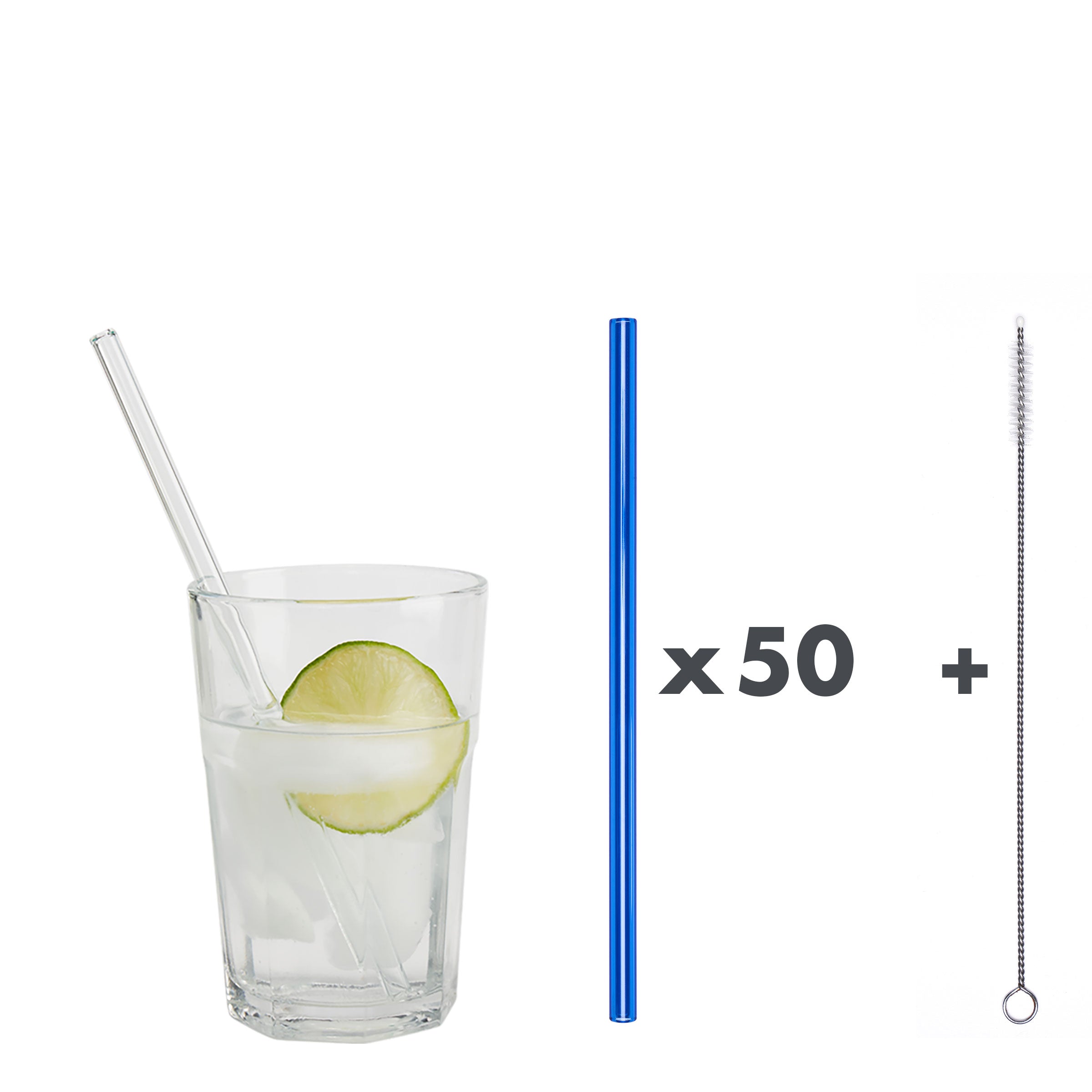 Glastrinkhalme by Optitherm – Unser 20 cm langer Standard-Glastrinkhalm passt in jedes Trinkglas - ein echter „Tausendsassa“ also! Ob Longdrink, Saftschorle, Wasser oder Softdrink: der 20 cm lange Tausendsassa freut sich über jede Erfrischung! Im Set enthalten sind 50 blaue Glastrinkhalme (20 cm, gerade) in einer sicheren Verpackung und eine Reinigungsbürste aus Nylon oder Baumwolle.
