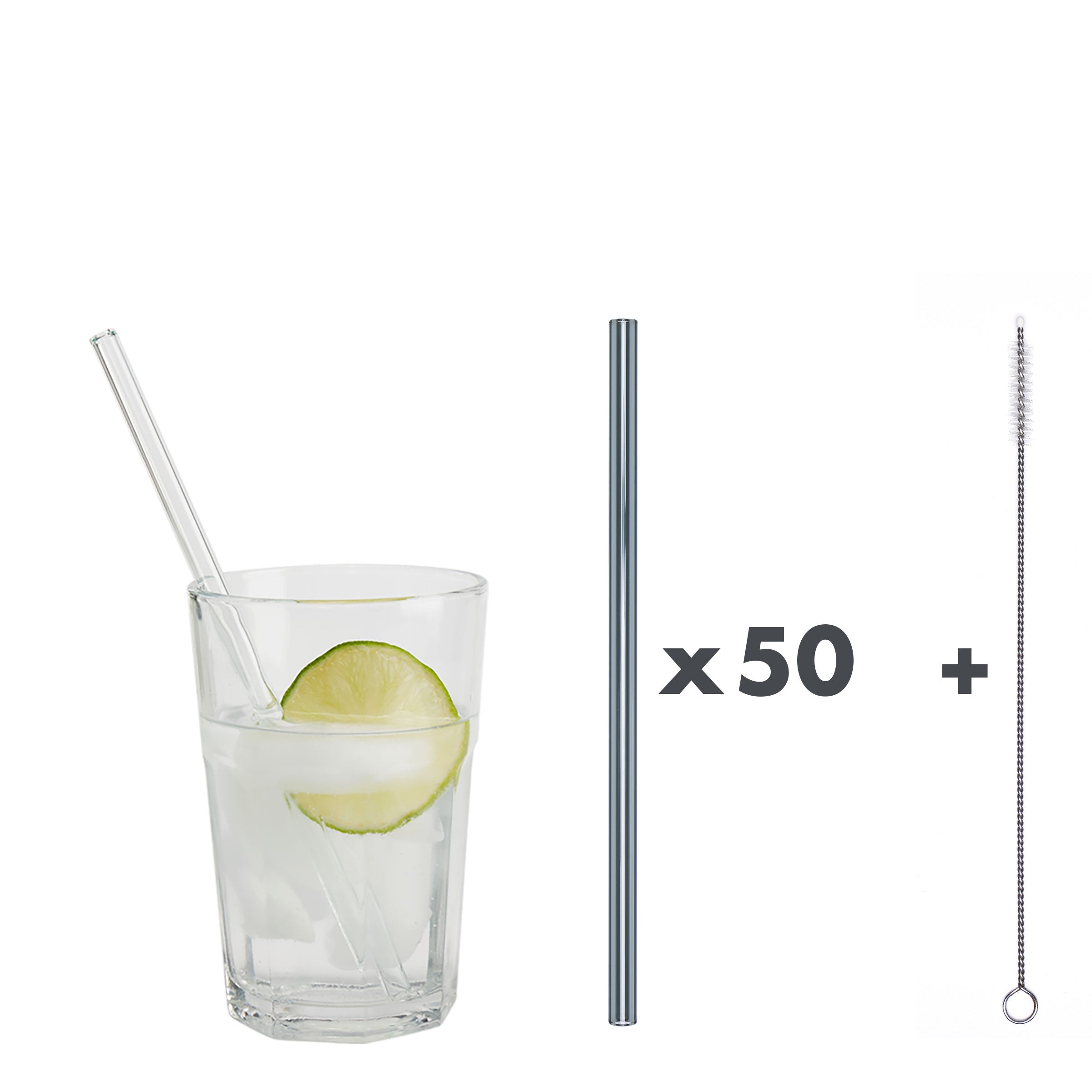 Unser 20 cm langer Standard-Glastrinkhalm passt in jedes Trinkglas - ein echter „Tausendsassa“ also! Ob Longdrink, Saftschorle, Wasser oder Softdrink: der 20 cm lange Tausendsassa freut sich über jede Erfrischung! Im Set enthalten sind 50 Glastrinkhalme in Grau (20 cm, gerade) in einer sicheren Verpackung und eine Reinigungsbürste aus Nylon oder Baumwolle. Produktmaße Länge: 20 cm Durchmesser: 8 mm