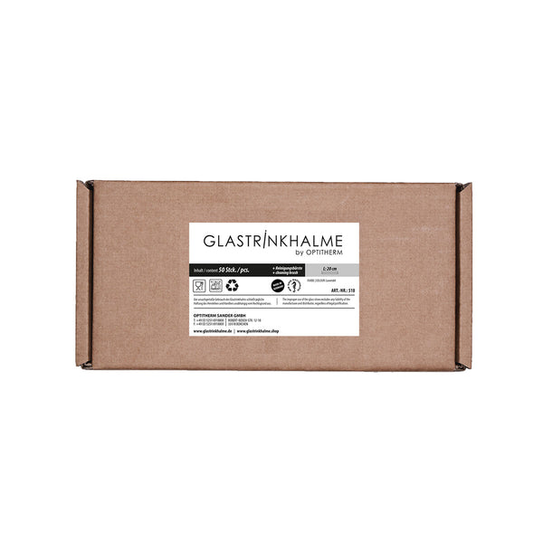 Unser 20 cm langer Standard-Glastrinkhalm passt in jedes Trinkglas - ein echter „Tausendsassa“ also! Ob Longdrink, Saftschorle, Wasser oder Softdrink: der 20 cm lange Tausendsassa freut sich über jede Erfrischung! Im Set enthalten sind 50 Glastrinkhalme in Lavendel (20 cm, gerade) in einer sicheren Verpackung und eine Reinigungsbürste aus Nylon oder Baumwolle. Produktmaße Länge: 20 cm Durchmesser: 8 mm
