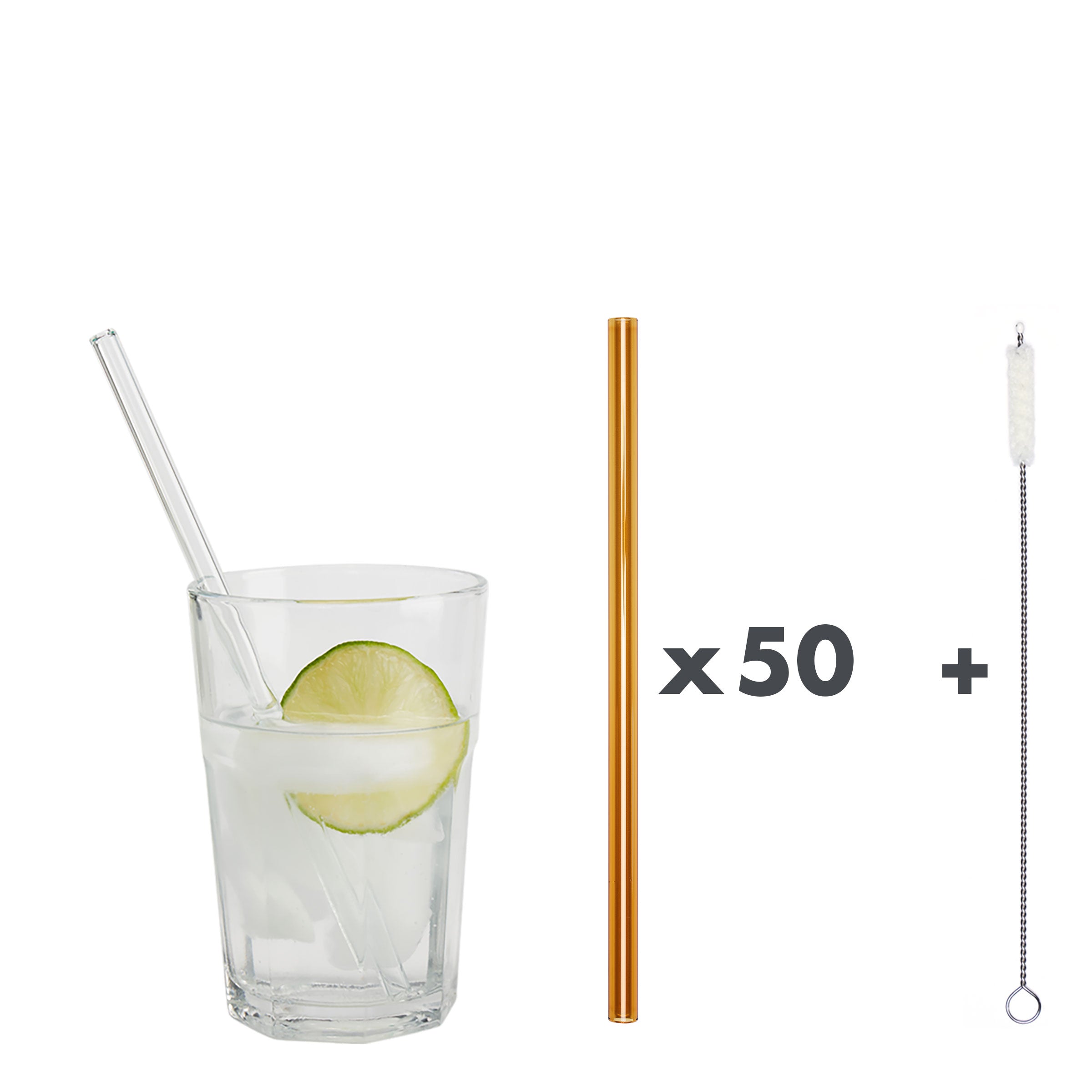 Unser 20 cm langer Standard-Glastrinkhalm passt in jedes Trinkglas - ein echter „Tausendsassa“ also! Ob Longdrink, Saftschorle, Wasser oder Softdrink: der 20 cm lange Tausendsassa freut sich über jede Erfrischung! Im Set enthalten sind 50 Glastrinkhalme in Lightamber (20 cm, gerade) in einer sicheren Verpackung und eine Reinigungsbürste aus Nylon oder Baumwolle. Produktmaße Länge: 20 cm Durchmesser: 8 mm