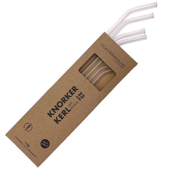 Da ist kein Knick in der Optik - den „Knorken Kerl“ gibt es auch geknickt! Mit 23 cm eignet sich auch die geknickte Variante für den großen Durst - denn sie passen perfekt in große Longdrink- oder Cocktailgläser und 0,25 L-Piccolo-Flaschen! Der Knick sorgt zusätzlich für den klassischen „Trinkhalm-Look“! Im Set enthalten sind 6 klare Glastrinkhalme (23 cm, mit Knick) und eine Reinigungsbürste aus Nylon oder Baumwolle. Produktmaße Länge: 23 cm (mit Knick) Durchmesser: 8 mm