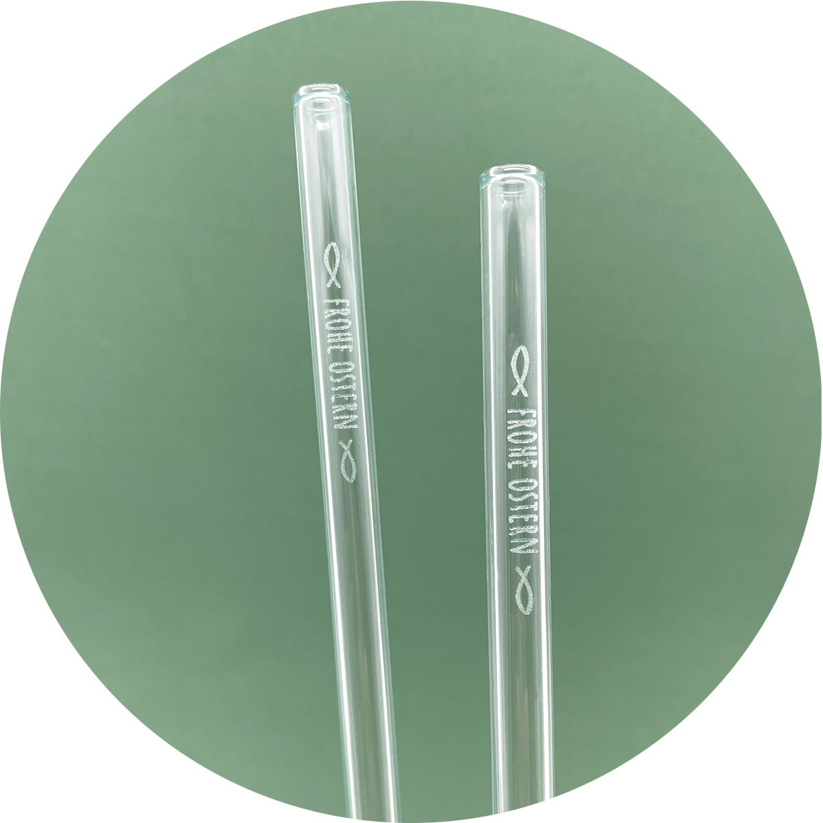 Im Set enthalten sind 6 klare gravierte Glastrinkhalme (20 cm, gerade) mit