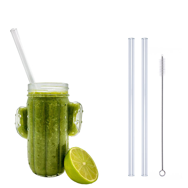 Unser „Extra Smoothie“ eignet sich auch für den großen Durst - denn mit einer Länge von 23 cm und einem Durchmesser von ø 10 mm passen diese Glastrinkhalme perfekt in große Cocktailgläser und Smoothies! Im Set enthalten sind 2 klare Glastrinkhalme (23 cm, ø 10 mm, gerade) und eine Reinigungsbürste aus Nylon. Produktmaße Länge: 23 cm Durchmesser: 10 mm