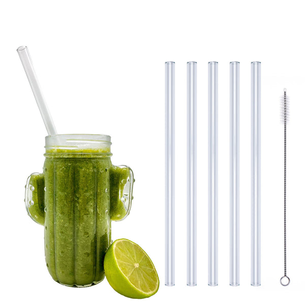 Unser „Extra Smoothie“ eignet sich auch für den großen Durst - denn mit einer Länge von 23 cm und einem Durchmesser von ø 10 mm passen diese Glastrinkhalme perfekt in große Cocktailgläser und Smoothies! Im Set enthalten sind 5 klare Glastrinkhalme (23 cm, ø 10 mm, gerade) und eine Reinigungsbürste aus Nylon. Produktmaße Länge: 23 cm Durchmesser: 10 mm