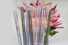 2 weiße Glastrinkhalme (20 cm) mit Druck Happy Easter/Ostereier + Reinigungsbürste