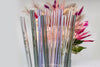 2 klare Glastrinkhalme (20 cm) mit Druck Happy Easter/Ostereier + Reinigungsbürste