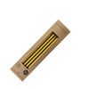 6 Gold Glastrinkhalme mit Gravur (20 cm) "Weihnachtliche Motive" + Reinigungsbürste
