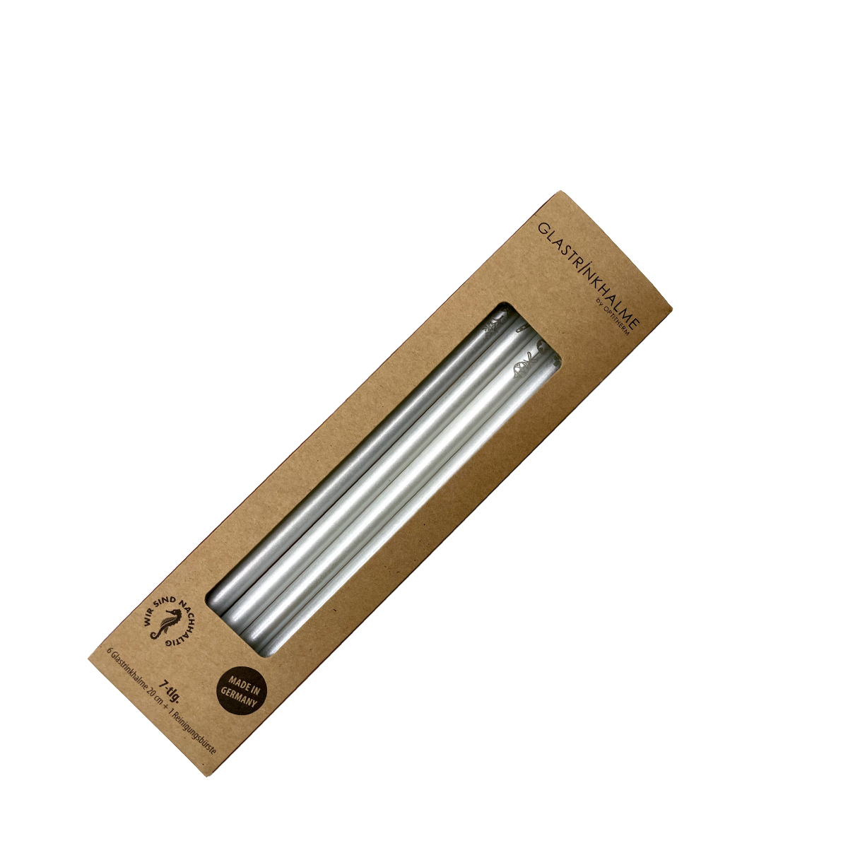 Kopie von 6 Perlmutt Glastrinkhalme mit Gravur (20 cm)