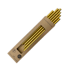 6 goldene Glastrinkhalme mit Gravur (20 cm) "Sterne gerade" + Reinigungsbürste