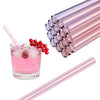 50 Glastrinkhalme in Rosa (15 cm) + Reinigungsbürste ohne oder mit Gravur