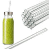 50 Glastrinkhalme in Klar „Extra Smoothie“ (23 cm / ø 10 mm) + Reinigungsbürste