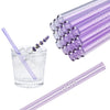 50 Glastrinkhalme in Lavendel (15 cm) + Reinigungsbürste ohne oder mit Gravur