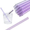 50 Glastrinkhalme in Lavendel (15 cm) + Reinigungsbürste ohne oder mit Gravur