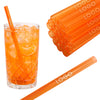 50 Glastrinkhalme in Neonorange (23 cm) + Reinigungsbürste ohne oder mit Gravur