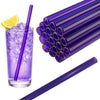 50 Glastrinkhalme in Violett (20 cm) + Reinigungsbürste ohne oder mit Gravur