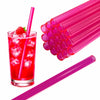 50 Glastrinkhalme in Neonpink (20 cm) + Reinigungsbürste ohne oder mit Gravur