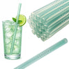 50 Glastrinkhalme in Mint (20 cm) + Reinigungsbürste ohne oder mit Gravur