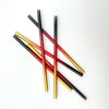 6 bunte (Schwarz-Rot-Gold) Glastrinkhalme (20 cm)  + Reinigungsbürste