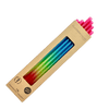 6 bunte (Regenbogen) Glastrinkhalme (20 cm)  + Reinigungsbürste