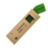 6 grüne Glastrinkhalme „Knorker Kerl mit Knick“ (23 cm) + Reinigungsbürste