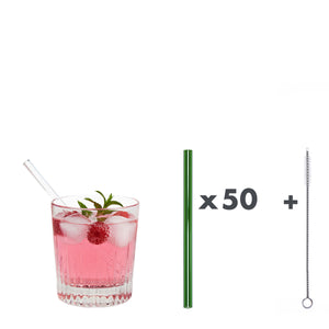 Mit 15 cm ist unser „kleiner Pimpf“ zwar der kleinste Trinkhalm, aber trotzdem vielseitig einsetzbar! Er eignet sich perfekt für kleine Gläser, Tumbler, Martini- oder Weingläser - oder auch zum Schlürfen einer leckeren Suppe!  Im Set enthalten sind 50 grüne Glastrinkhalme (15 cm, gerade) in einer sicheren Verpackung und eine Reinigungsbürste aus Nylon oder Baumwolle.  Produktmaße Länge: 15 cm  Durchmesser: 8 mm