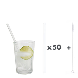 Unser 20 cm langer Standard-Glastrinkhalm passt in jedes Trinkglas - ein echter „Tausendsassa“ also! Ob Longdrink, Saftschorle, Wasser oder Softdrink: der 20 cm lange Tausendsassa freut sich über jede Erfrischung!  Im Set enthalten sind 50 Glastrinkhalme in Weiß (20 cm, gerade) in einer sicheren Verpackung und eine Reinigungsbürste aus Nylon oder Baumwolle.  Produktmaße Länge: 20 cm  Durchmesser: 8 mm