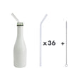 Glastrinkhalme by Optitherm, Glastrinkhalm mit Knick, 23 cm, Knorker Kerl, Verwendungszweck für 0,25 l Piccolo-Flasche, 36 Stück mit einer Nylon-Reinigungsbürste