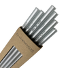 6 Silber Glastrinkhalme mit Gravur (20 cm) "Weihnachtliche Motive" + Reinigungsbürste