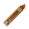 6 Kupfer farbige Glastrinkhalme mit Gravur (20 cm) "Sterne gerade" + Reinigungsbürste
