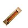 6 farblich sortierte (Neon, Klar) Glastrinkhalme "Neon-Weihnachten" mit Gravur (20 cm) "Sterne gerade" + Reinigungsbürste